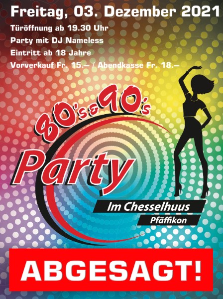 80's & 90's Party abgesagt!